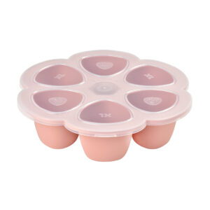 Beaba Szilikon multifunkciós bébiétel tároló – 6 x 150 ml – Sötét rózsaszín