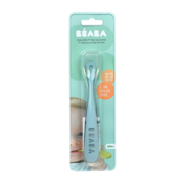 Beaba Ergonomikus Szilikon Hosszú Kiskanál - Viharkék - Image 2