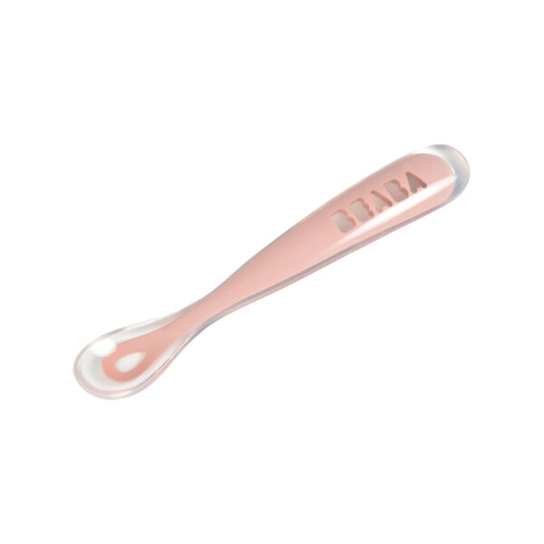 Beaba Ergonomikus Szilikon Hosszú Kiskanál - Sötét rózsaszín