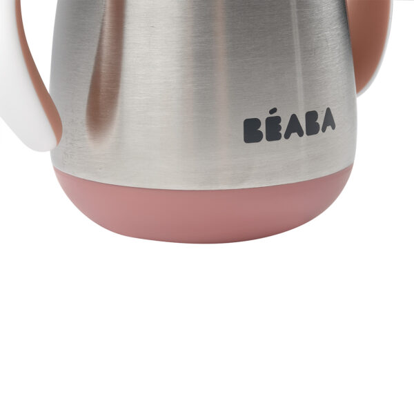 Beaba Rozsdamentes Acél Szívószálas Ivópohár 250 ml - Sötét rózsaszín - Image 6