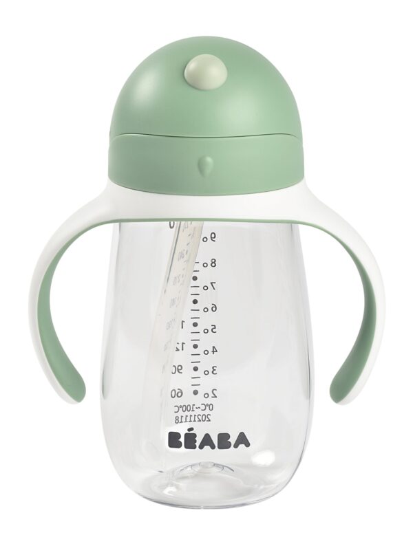Beaba Szívószálas Ivópohár 300 ml - Zsályazöld - Image 6