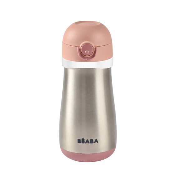 Beaba Rozsdamentes Acél Palack + Fogantyú - 350 ml - Sötét rózsaszín - Image 2