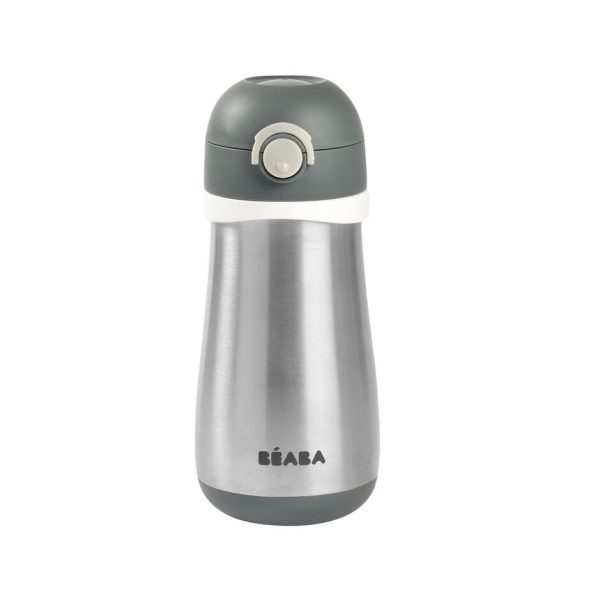 Beaba Rozsdamentes Acél Palack + Fogantyú - 350 ml - Sötétszürke - Image 2