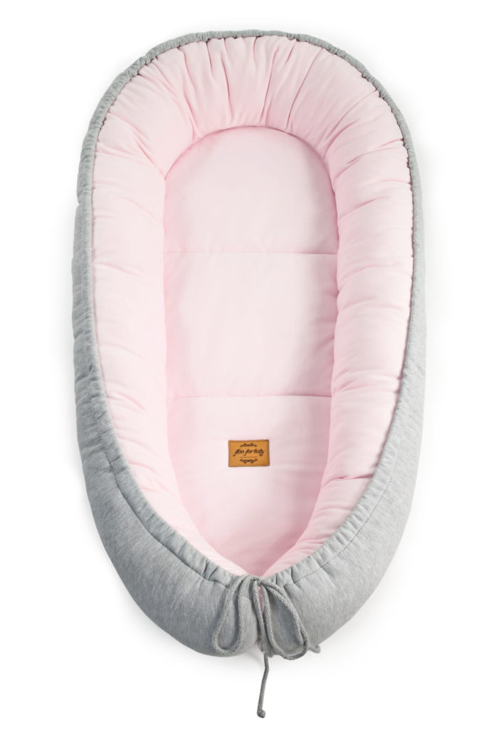 Floo classic babafészek - szürke - rózsaszín