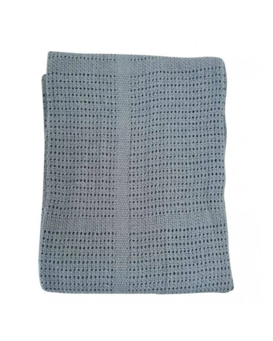 BabyDan horgolt pamut takaró - Dusty Blue 75x100cm - Image 2