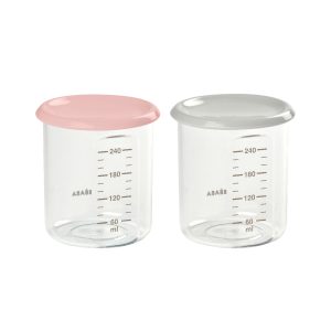 Maxi Ételtároló doboz szett 2 db – 2×240 ml Rózsaszín – Szürke