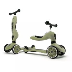 SCOOT AND RIDE – Átalakítható roller olíva – AJÁNDÉKKAL