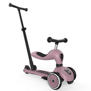 SCOOT AND RIDE – Átalakítható roller szülői tolókarral – rózsaszín – AJÁNDÉKKAL