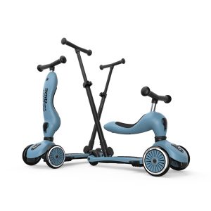 SCOOT AND RIDE – Átalakítható roller szülői tolókarral – kék – AJÁNDÉKKAL