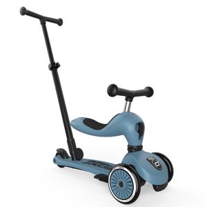 SCOOT AND RIDE – Átalakítható roller szülői tolókarral – kék – AJÁNDÉKKAL