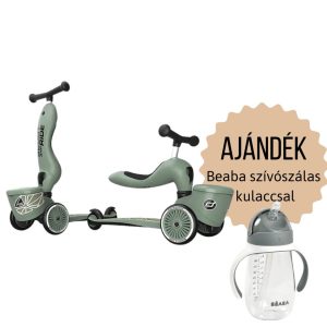 Scoot and Ride HighWayKick 1 motorroller – green lines – AJÁNDÉKKAL