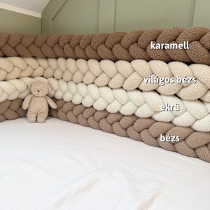 Teddy maci anyagú ágyrácsvédő – Választható színnel, fonással és hosszúsággal