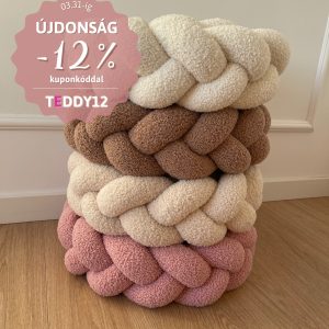 Teddy maci anyagú ágyrácsvédő – Választható színnel, fonással és hosszúsággal